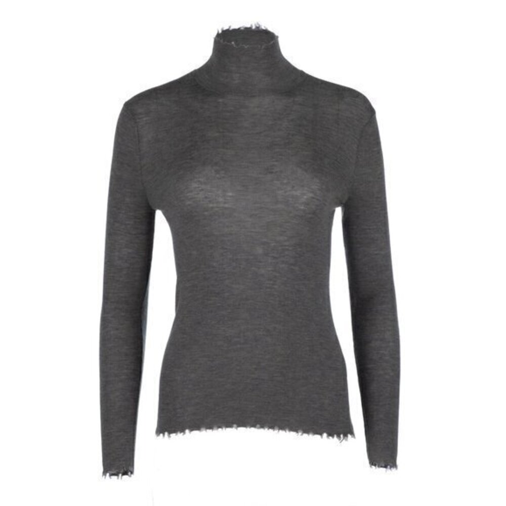 DANNIJO Light Grey Turtleneck Featherweight Merino S